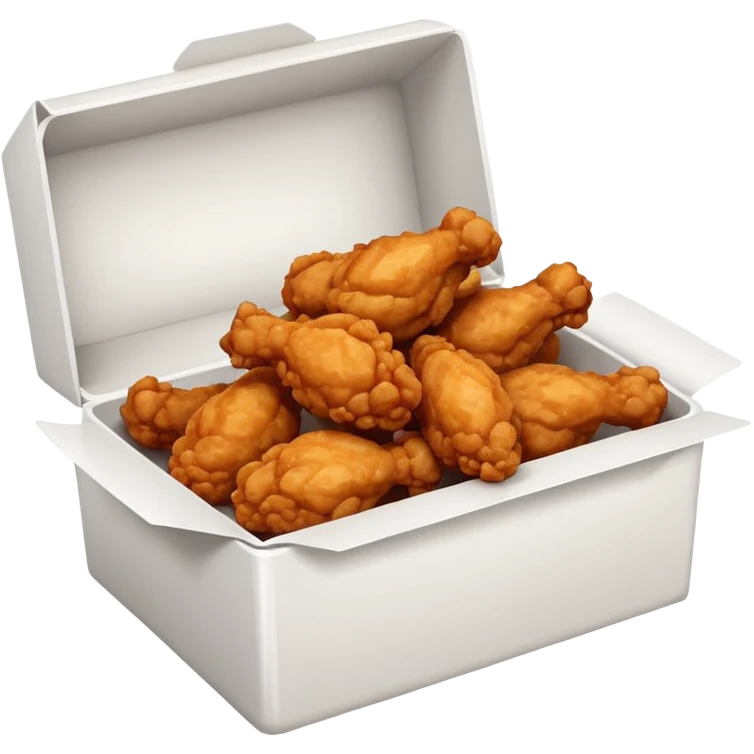 white box filled with boneless fried chicken wings emoji