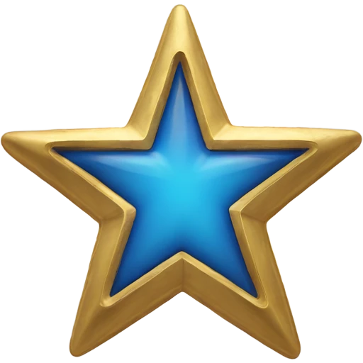 Gold star with blue 5 inside  emoji