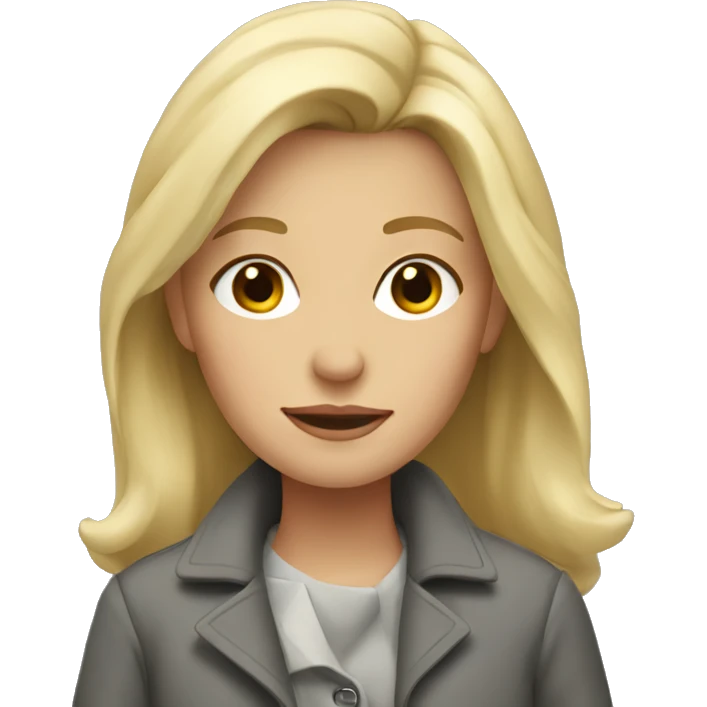 Blond girl in a gray coat emoji
