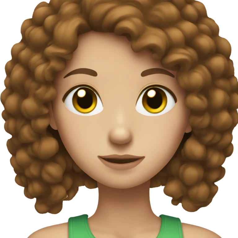 Girlfriend with brown hair and green eyes  emoji