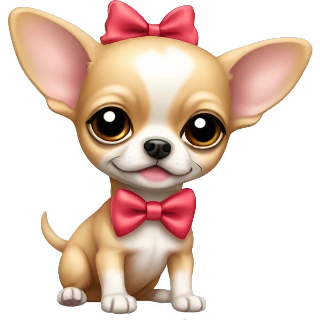 baby chihuahua with bow emoji