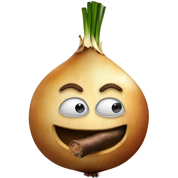 Onion smoking a cigar emoji