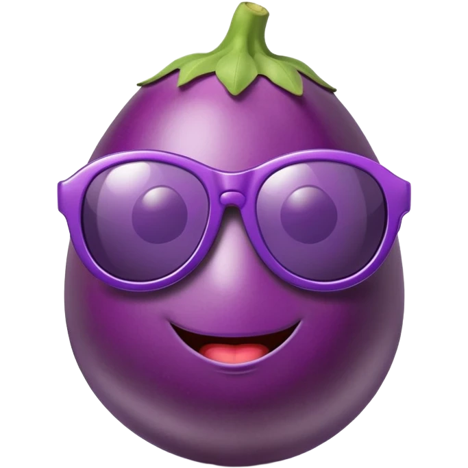 Eggplant with sunglasses  emoji