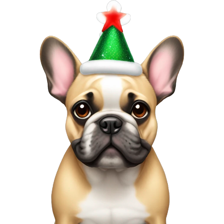 Frenchie Christmas lights emoji