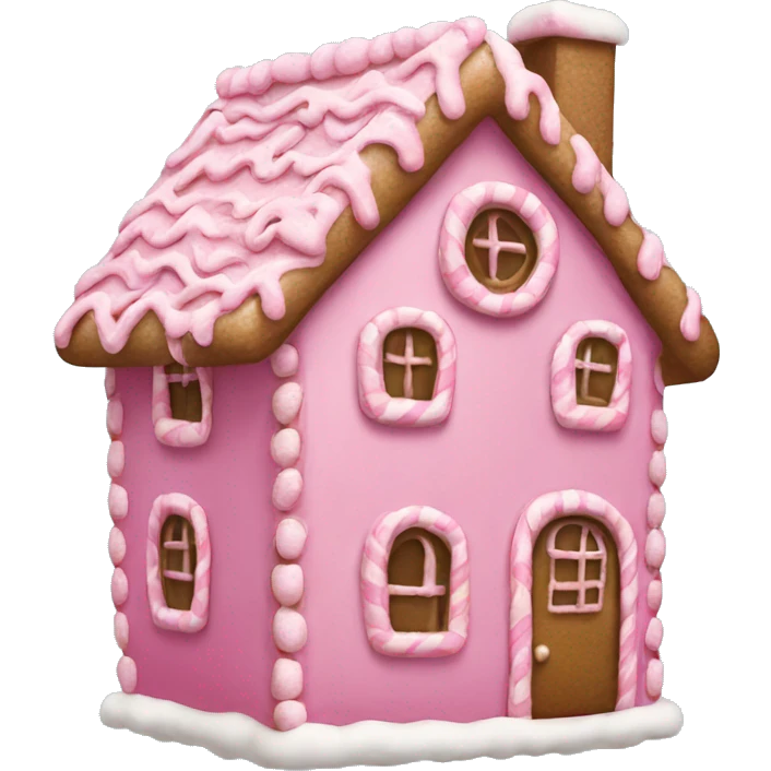 A pink gingerbread house emoji