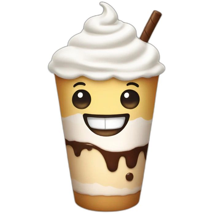 Smiling milkshake emoji