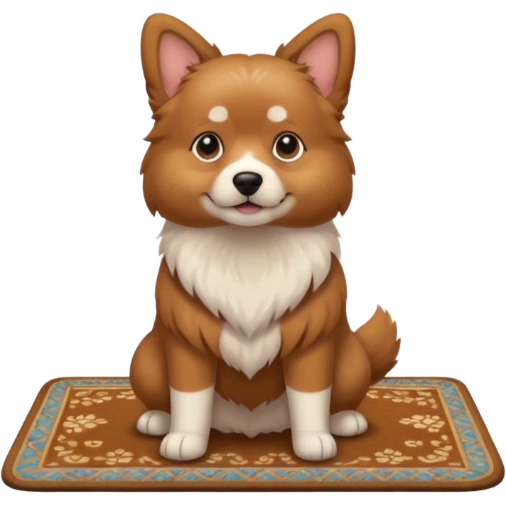 dog standing on a carpet emoji