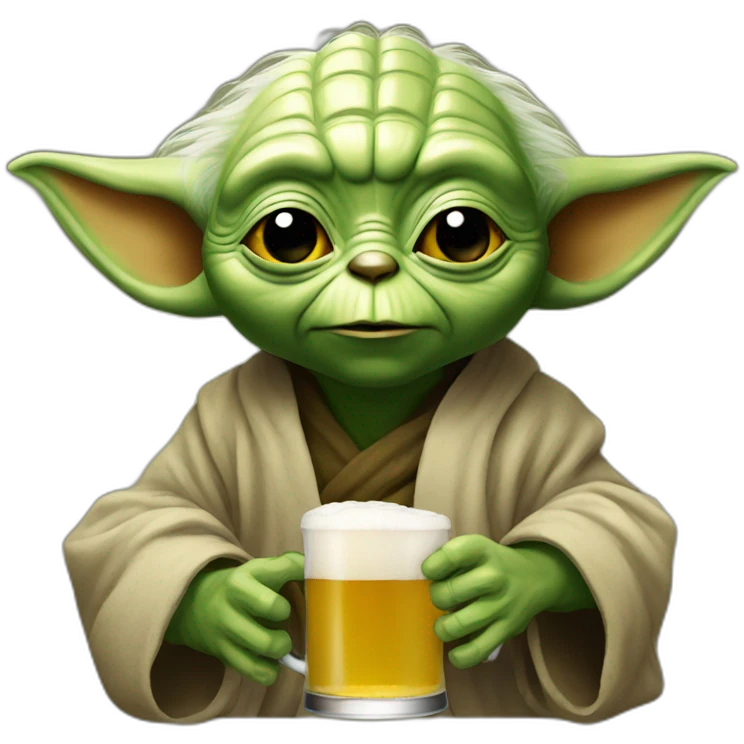 Yoda drink beer emoji