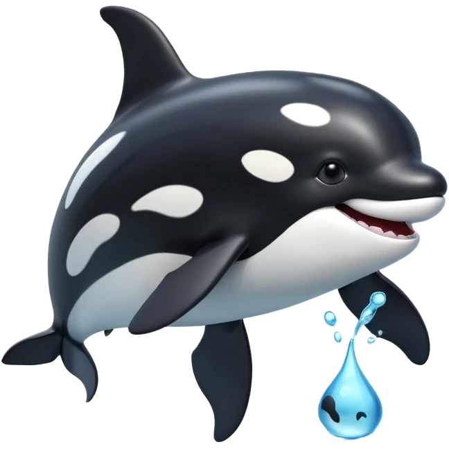 3d Cartoon orca with a tick to show when something has been completed emoji