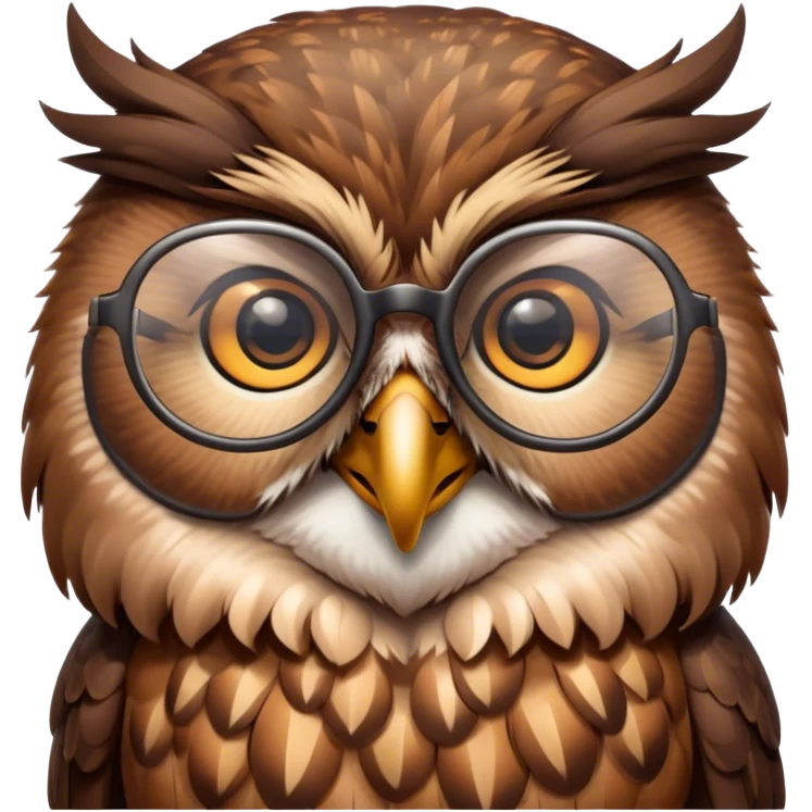 Owl with glasses emoji