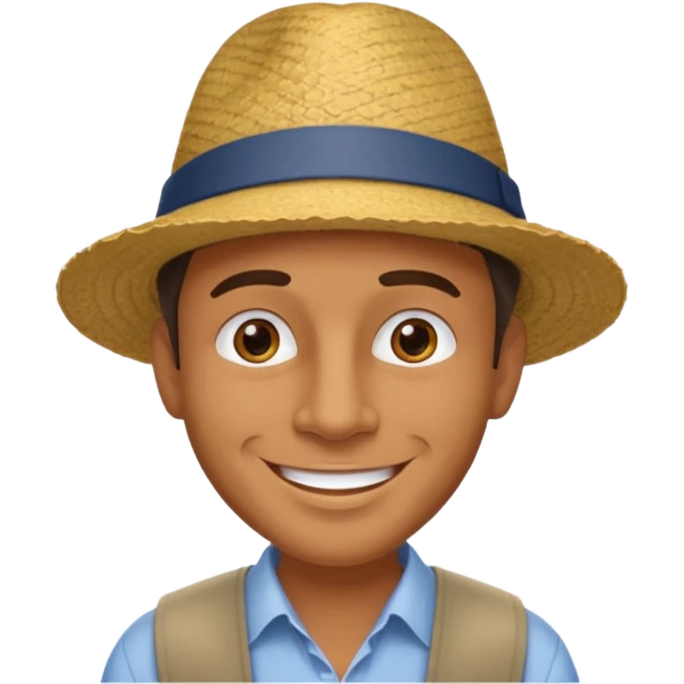 homme créole réunionnais avec chapeau arrive avion a gillot emoji