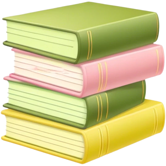 Pastel pink pastel yellow and matcha colored books emoji