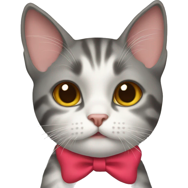 cat wearing a bow emoji