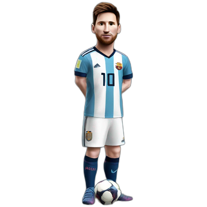 Leo messi realistic photo, 4k, full body emoji