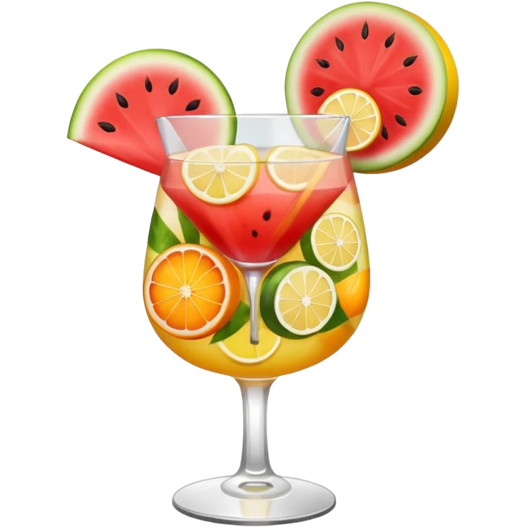 summer cocktail with lemon, watermelon, orange emoji