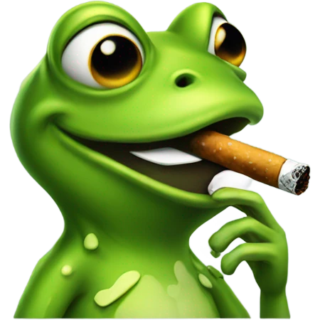 Frog smoking emoji