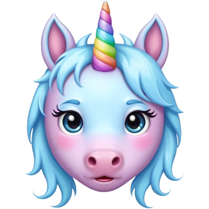 Funny preppy unicorn with bow crying emoji