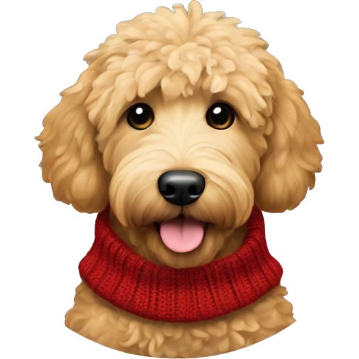 Goldendoodle with sweater emoji