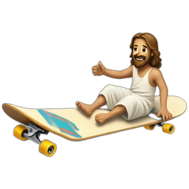 Jesus on a skateboard emoji