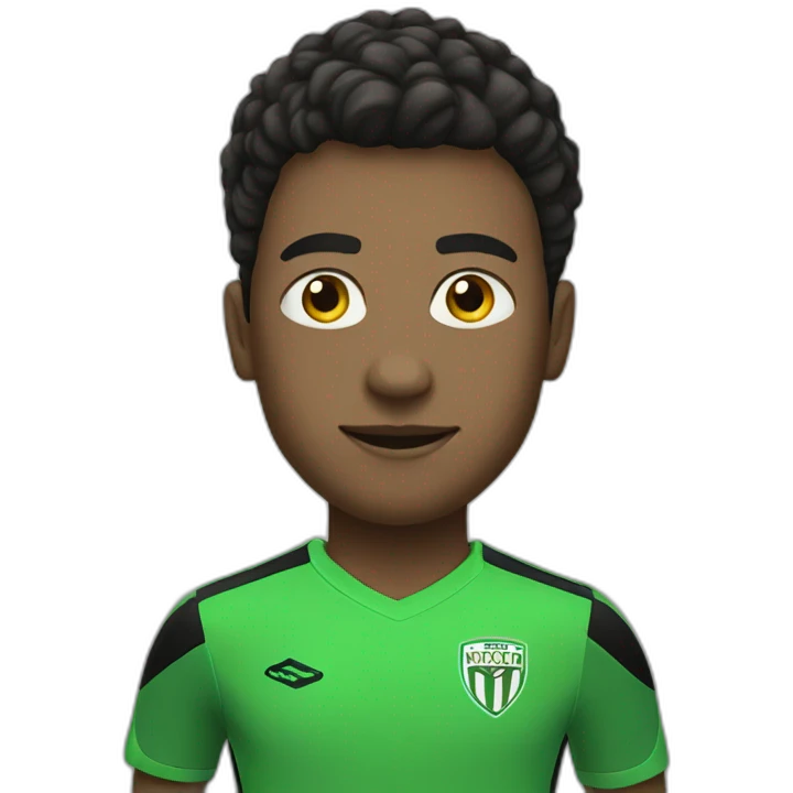 soccer player in green and black kit emoji