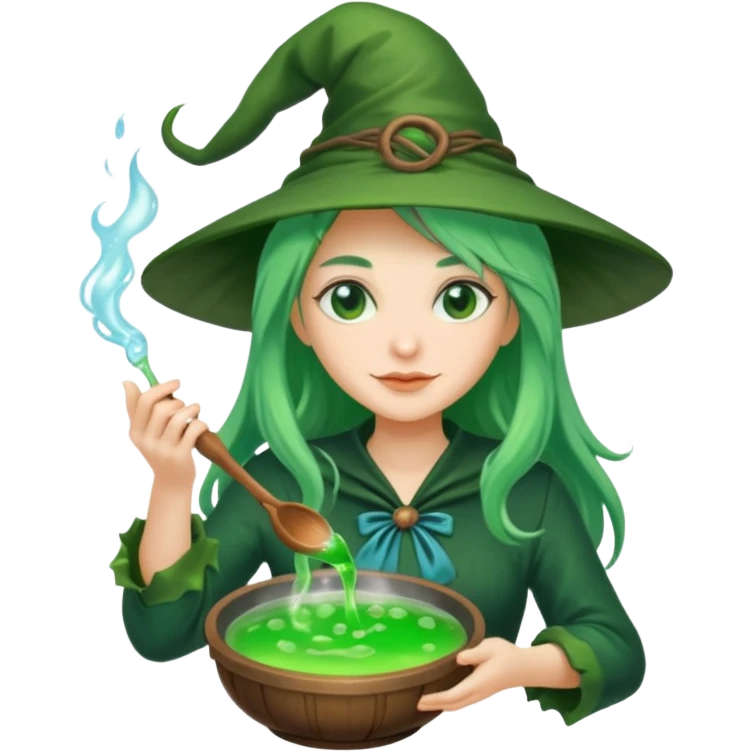 green witch cooking potion emoji