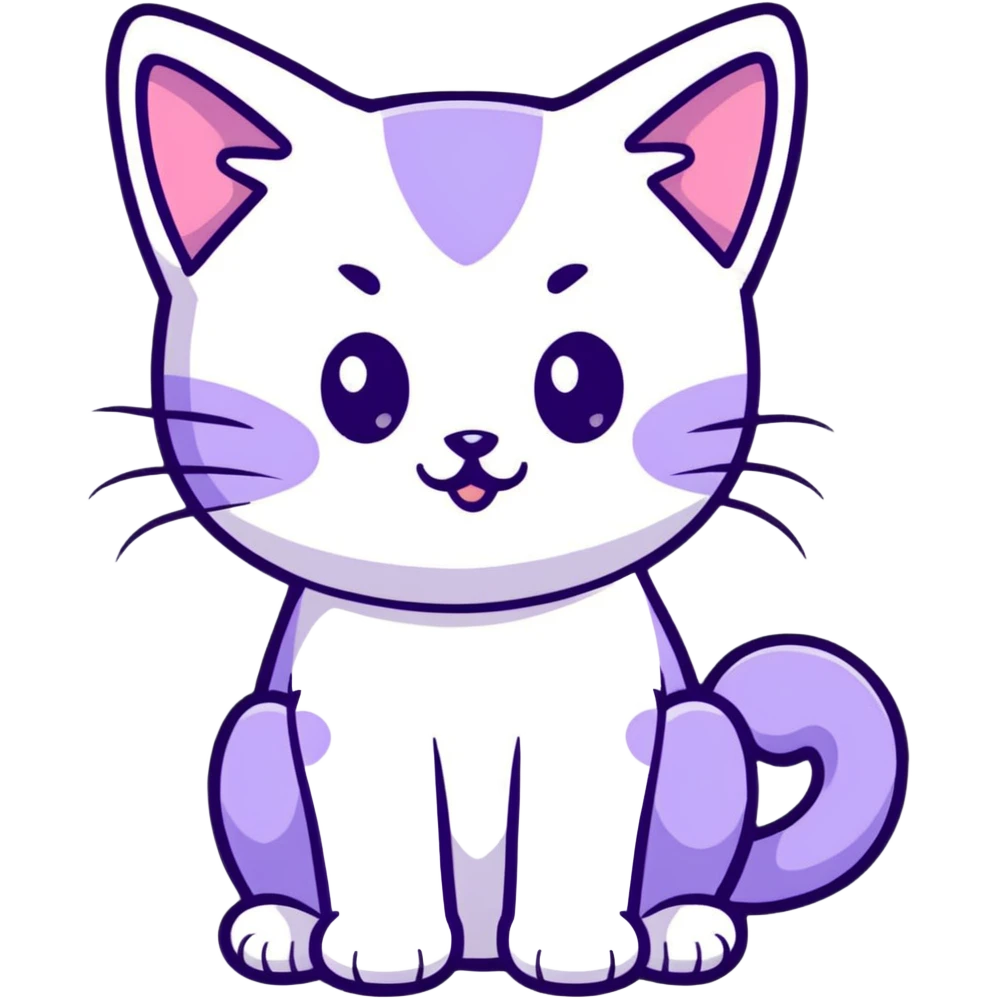 light purple lavender cat kitten emoji