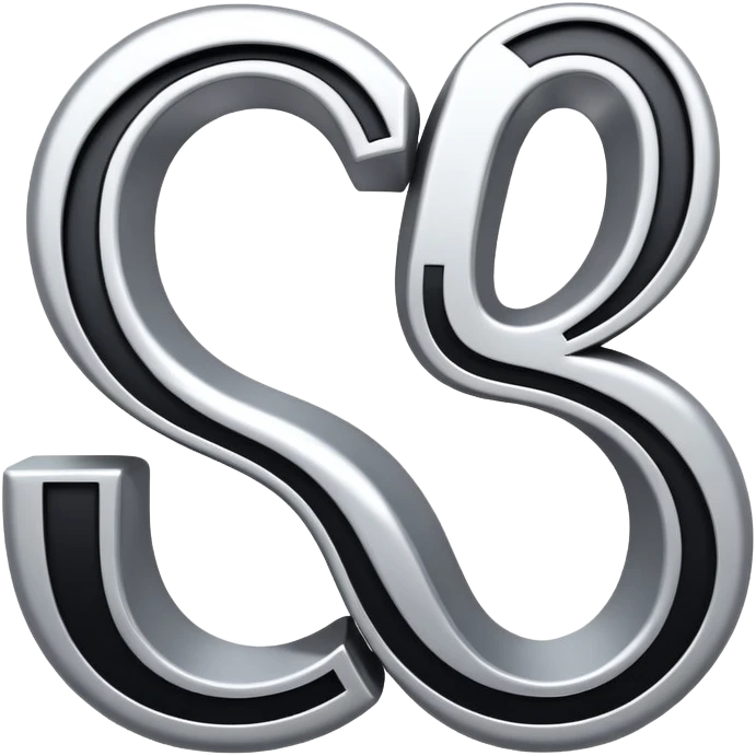 connected flowing BLK letters with silver outline, where all letters are joined together in one continuous design emoji