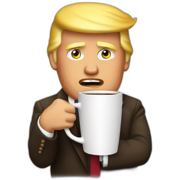 trump hold a coffee emoji