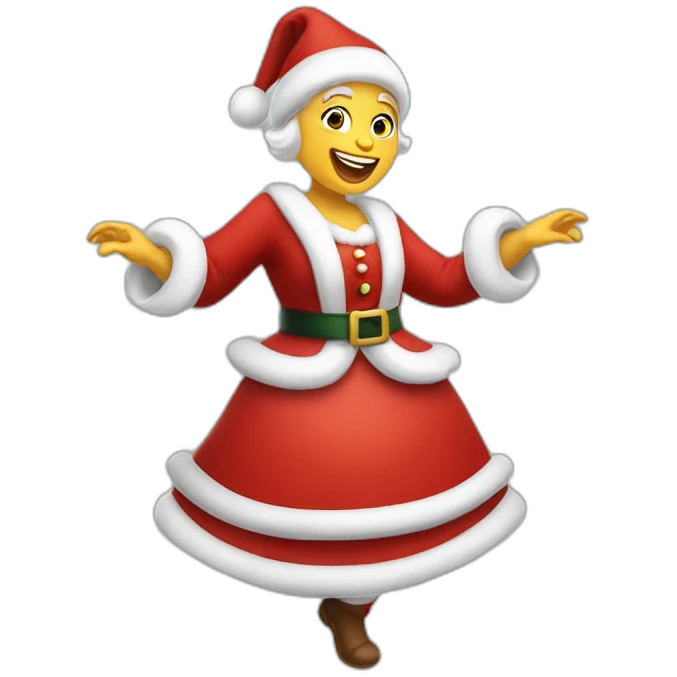 white mrs santa claus dancing emoji