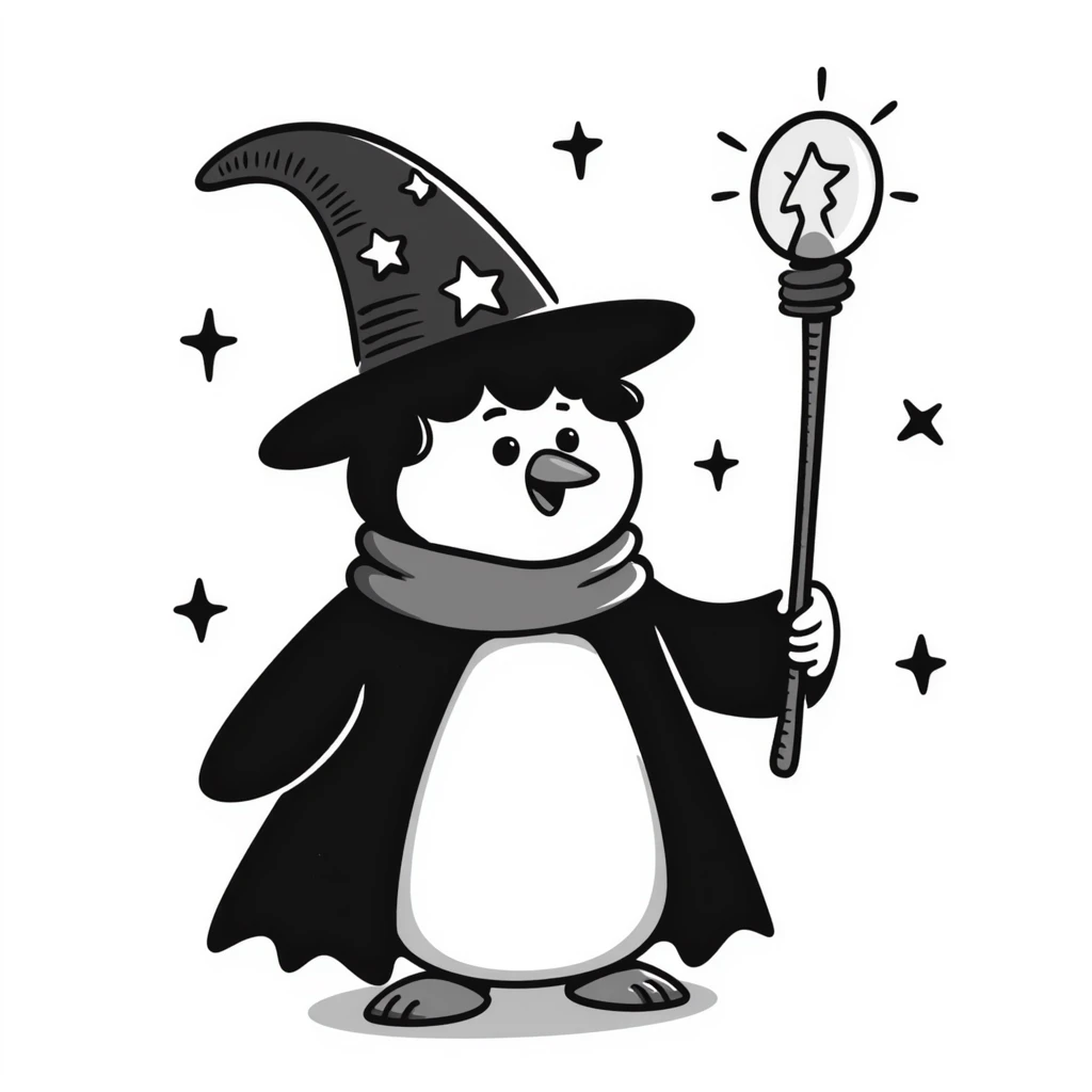 Penguin Wizard emoji