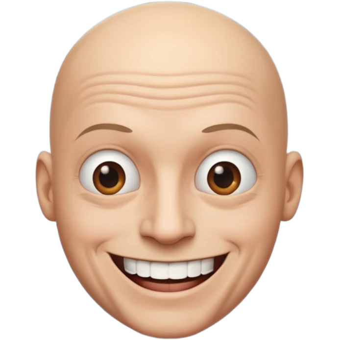homme sans cheveaux et un fou emoji