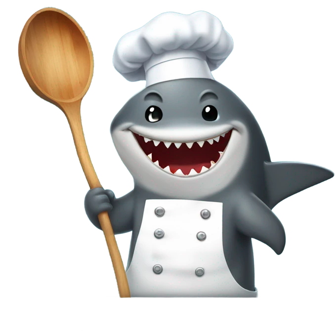 A shark cooking emoji