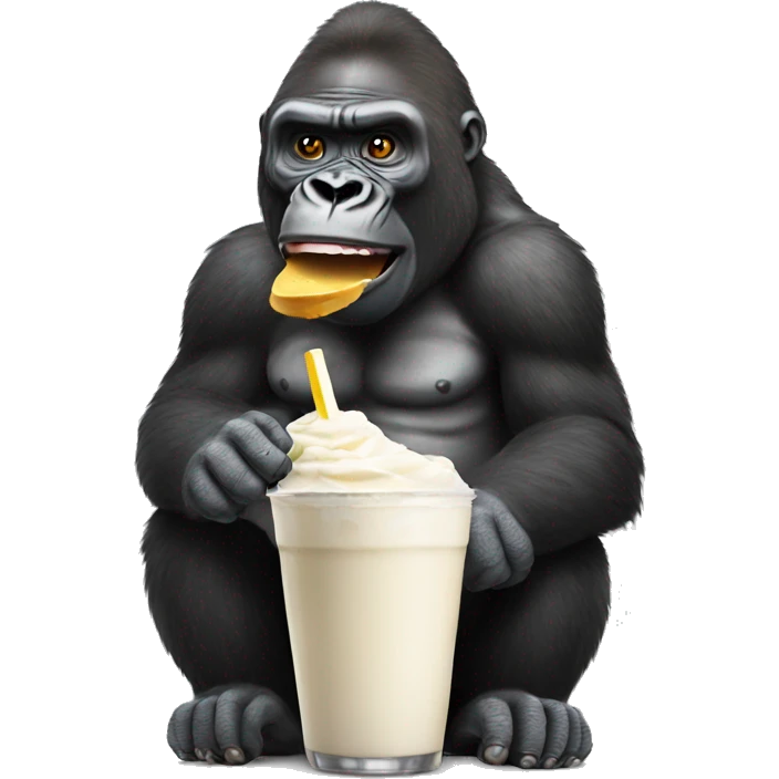 Gorilla drinking milkshake emoji