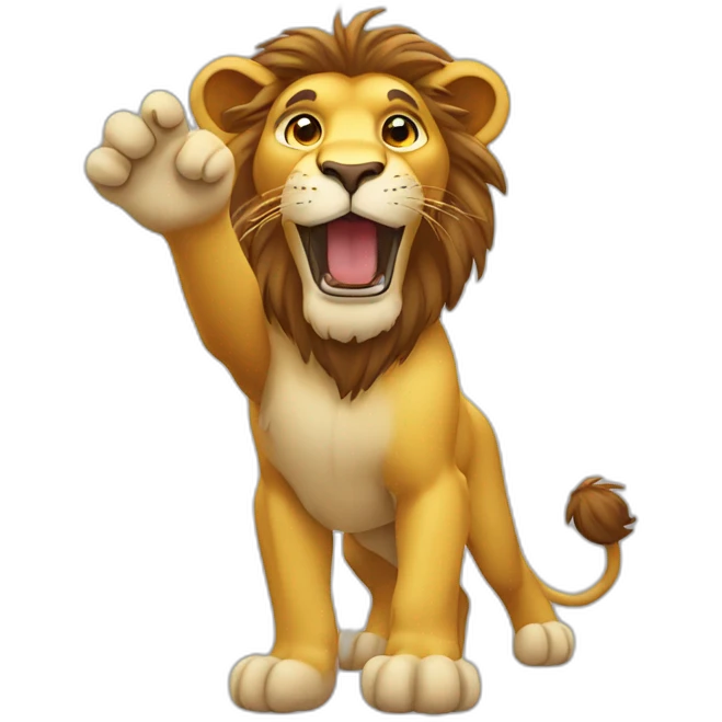 lion waving emoji