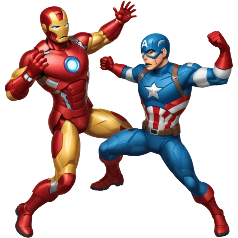 Captain America dodging Iron Man's attack emoji