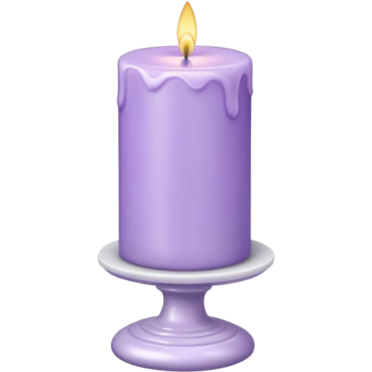 Lilac-lavender-pastel-violet candle on a white tall marble stand emoji