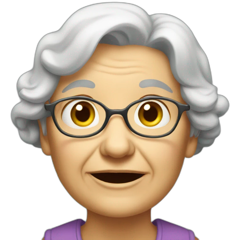 Old grunpy lady emoji