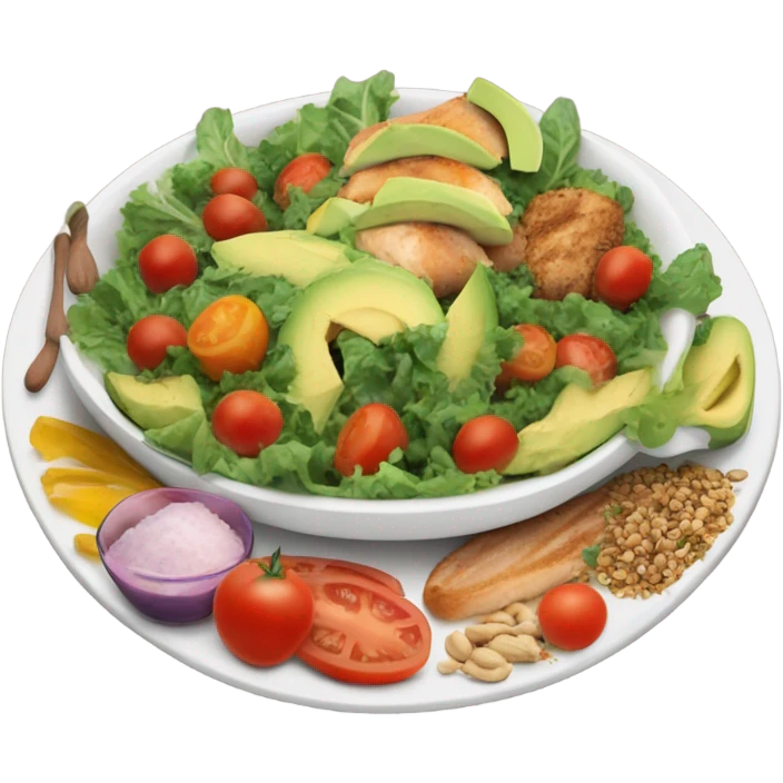 plate with healthy food emoji