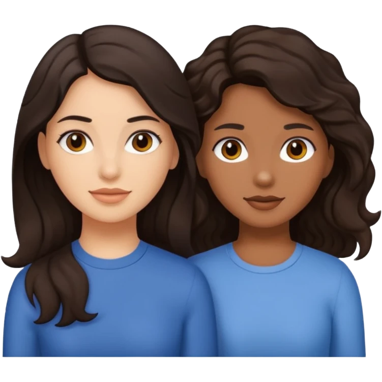 Rizada rubia y amiga ondulada pelinegra emoji