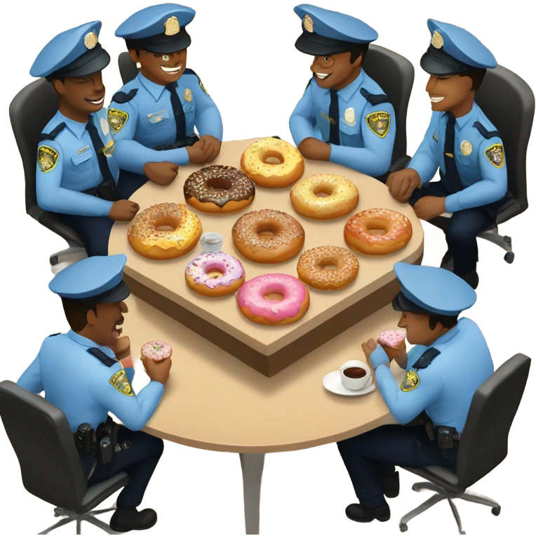 Police eating donuts  emoji