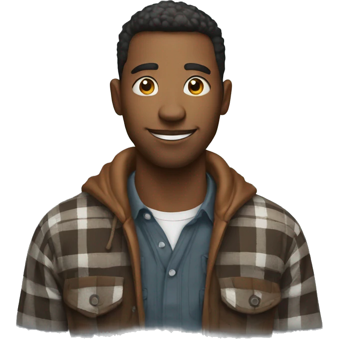 confident man in plaid portrait emoji