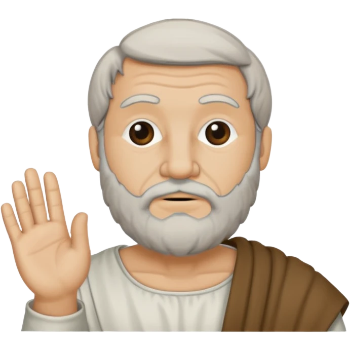 Aristotle drawing as a black outline icon, no fill, hand-drawn look emoji