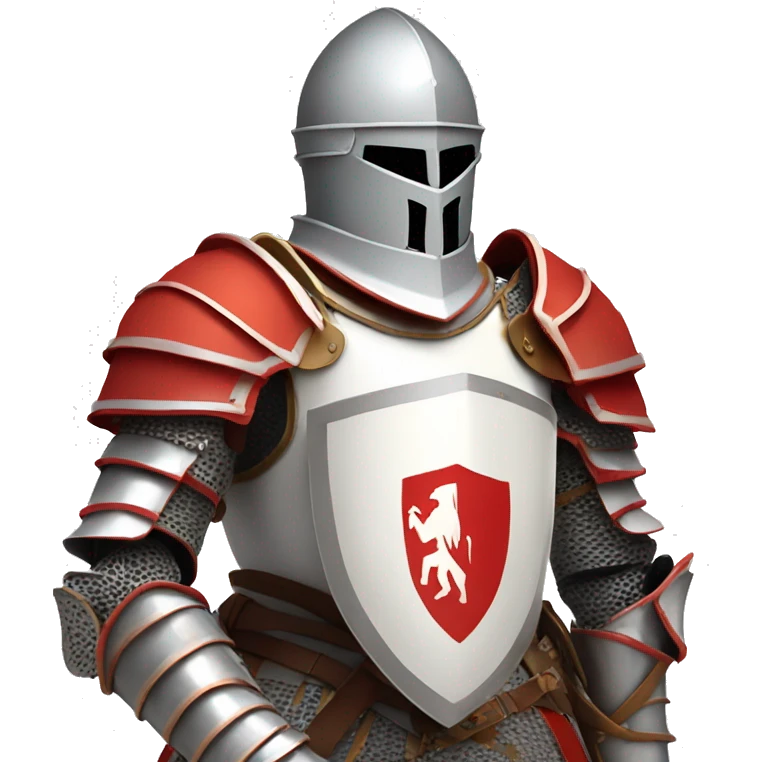 Knight with sait Georges Armor white and red emoji