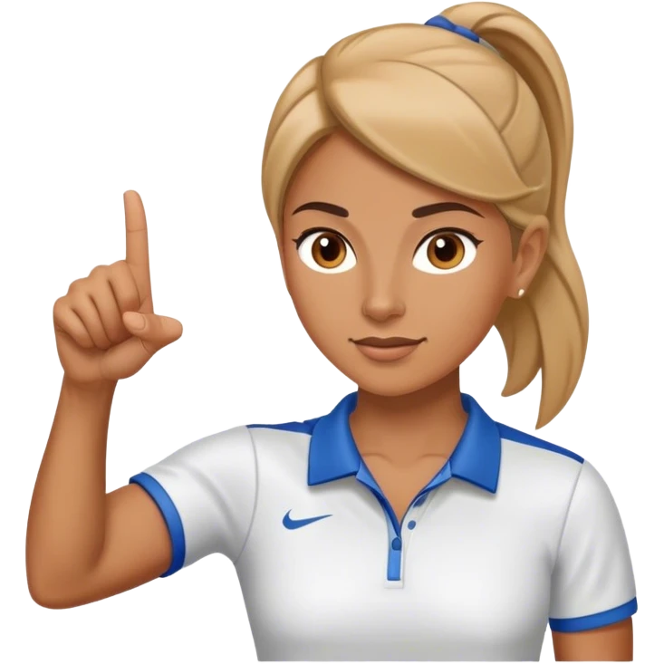 female sport coach pointing emoji