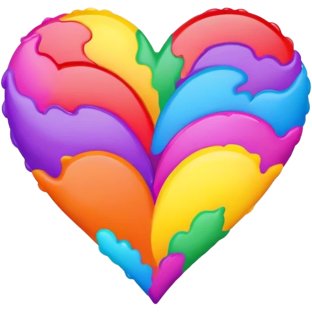 Make heart with multiple joy colour for holi emoji
