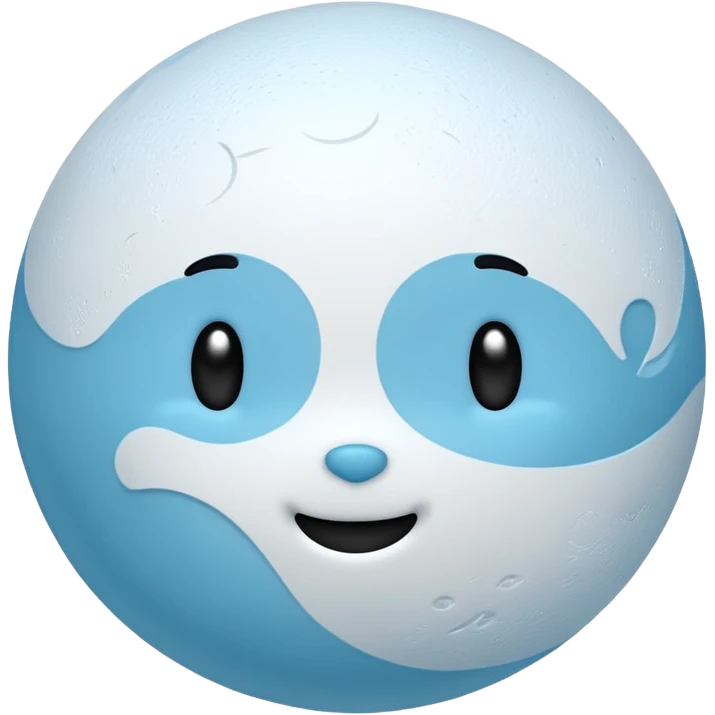 Pluto as a planet, cute and minimal, icy colors, no text emoji