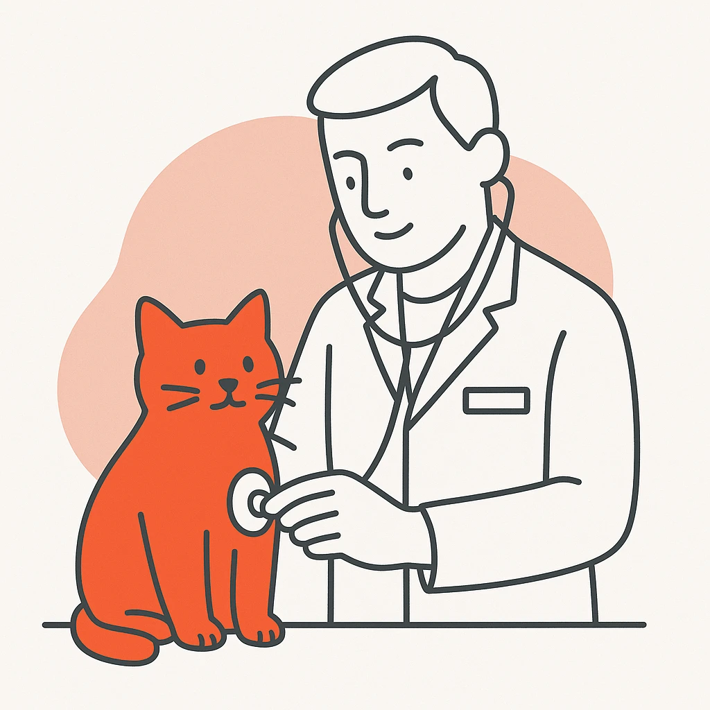 veterinarian examining a cat emoji