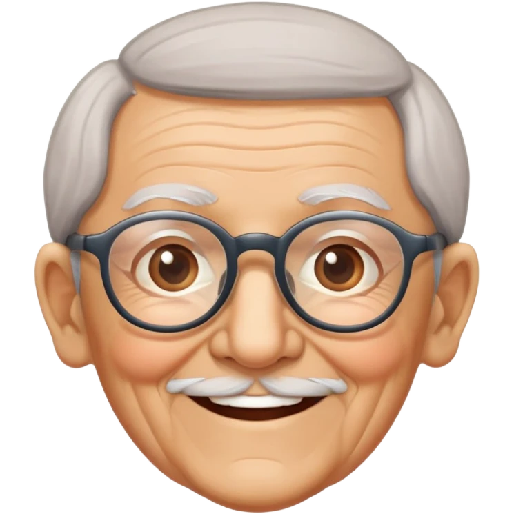 elderly grandparent with glasses and a warm smile emoji