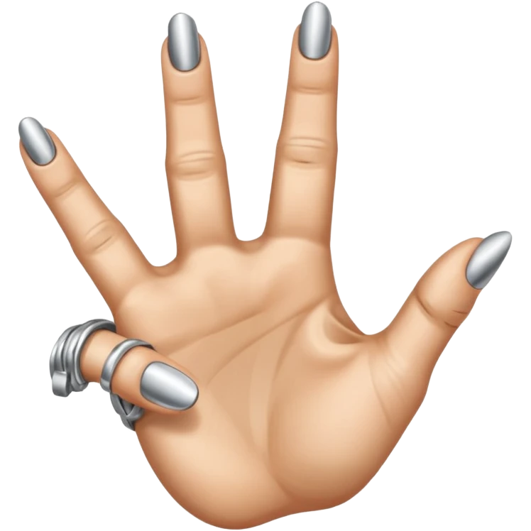 starke metal hand daumen zeigefinger und kleiner finger gestreckt, mittelfinger und ringfinger geballt emoji