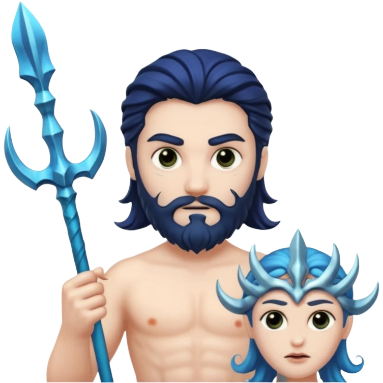 evil with Poseidon trident emoji